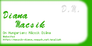 diana macsik business card